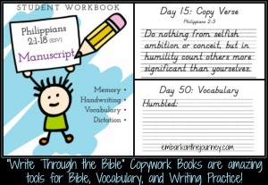 Write Through the Bible books are excellent tools to have in your #homeschool for Bible, Writing, and Vocabulary practice! | embarkonthejourney.com