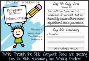 Write Through the Bible Copywork Printables