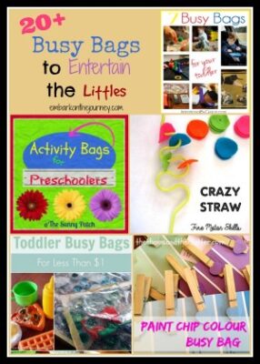 Need to entertain a little one at church or while you homeschool an older sibling? Try creating some busy bags to keep them entertained. | embarkonthejourney.com