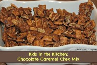 {Kids in the Kitchen} Gluten-Free Chocolate Caramel  Chex Mix