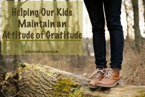 Helping our kids maintain an attitude of gratitude is a yearlong lesson - not just one for November. | embarkonthejourney.com