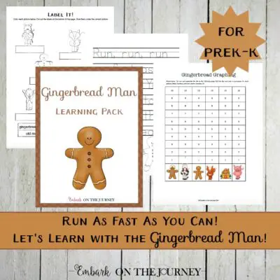Gingerbread Man Unit Study and Printable for PreK-K
