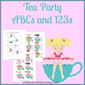 Tea Party ABCs and 123s | embarkonthejourney.com