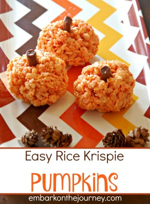 Easy Rice Krispie Pumpkins