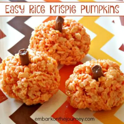 Easy Rice Krispie Pumpkins