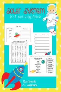 If you are planning to teach the solar system to your little ones, check out this fun activity pack for grades K-3. | embarkonthejourney.com