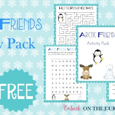 Add a little fun to your wintertime homeschool lessons with this free Arctic Friends activity pack. | embarkonthejourney.com