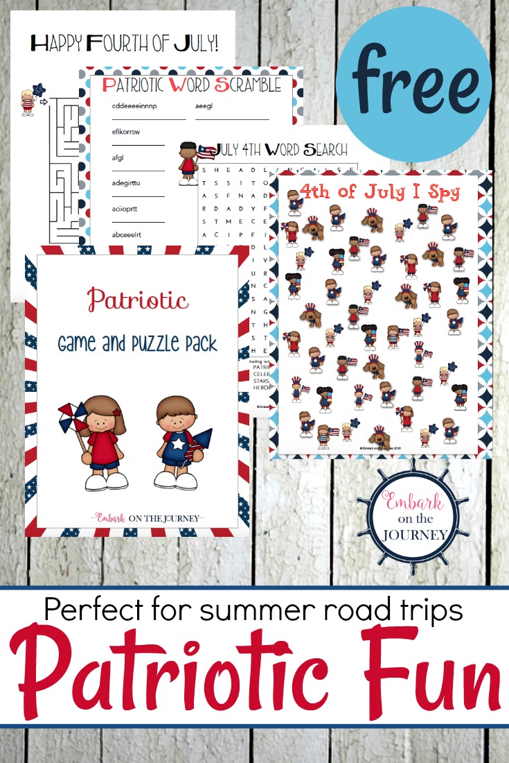 Printable Patriotic Games and Puzzles Pack for Kids