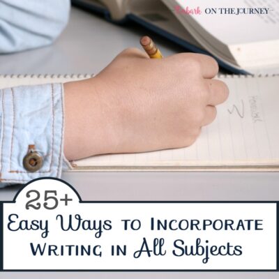 Don't restrict writing to your writing block. Come discover 25 ways you can incorporate writing in all of your subject areas. I promise, homeschool mommas, it's not as difficult as it sounds! | embarkonthejourney.com