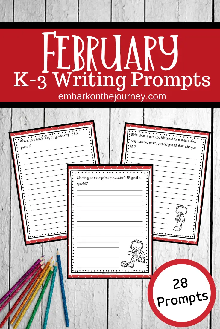 28 Printable February Writing Prompts With Writing Paper
