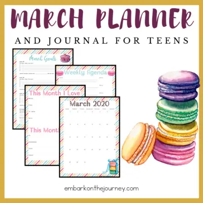 Printable Planner for Teens: March Edition
