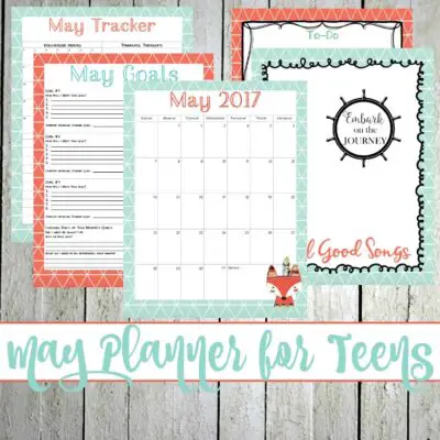 A brand new personal planner for teens designed to help them plan their month, work toward their goals, and track their progress all month long!