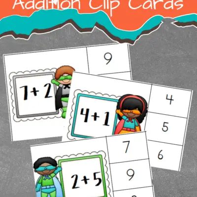 Your kids can master addition facts with these superhero math cards! These clip cards will help little learners master addition within ten.