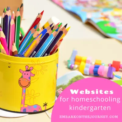 This collection of homeschooling websites for kindergarten include book lists, free printables, teaching tips and more for both new homeschool moms and veterans!