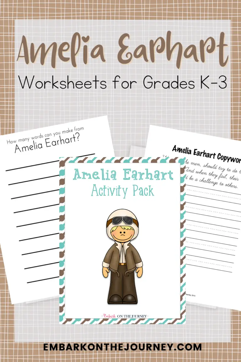 Printable Amelia Earhart Worksheets for Elementary Ages